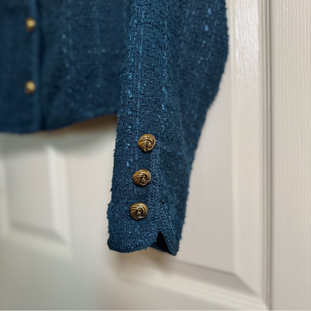 Aqua Women's Reilly Tweed Cropped Jacket Size M 100% exclusive L31901 NWT - Picture 3 of 12